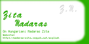 zita madaras business card